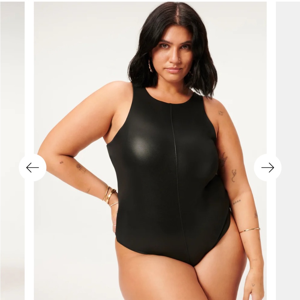 Good American faux leather bodysuit NWT